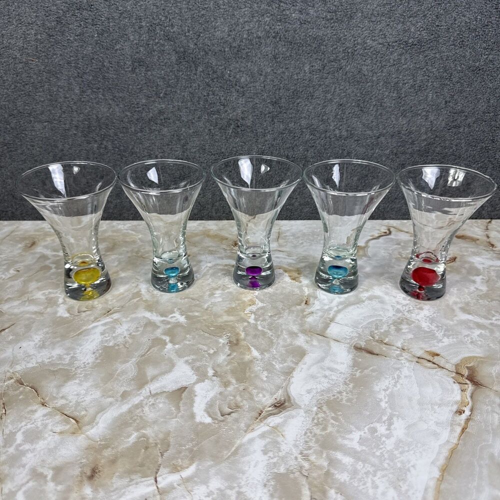 Intensity Circleware Bubble Stem 4 oz Martini Cocktail Bar Glasses Set of 5